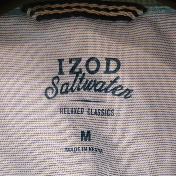 IZOD Saltwater Casual Button Down Shirt Light Blue - Picture 5 of 7